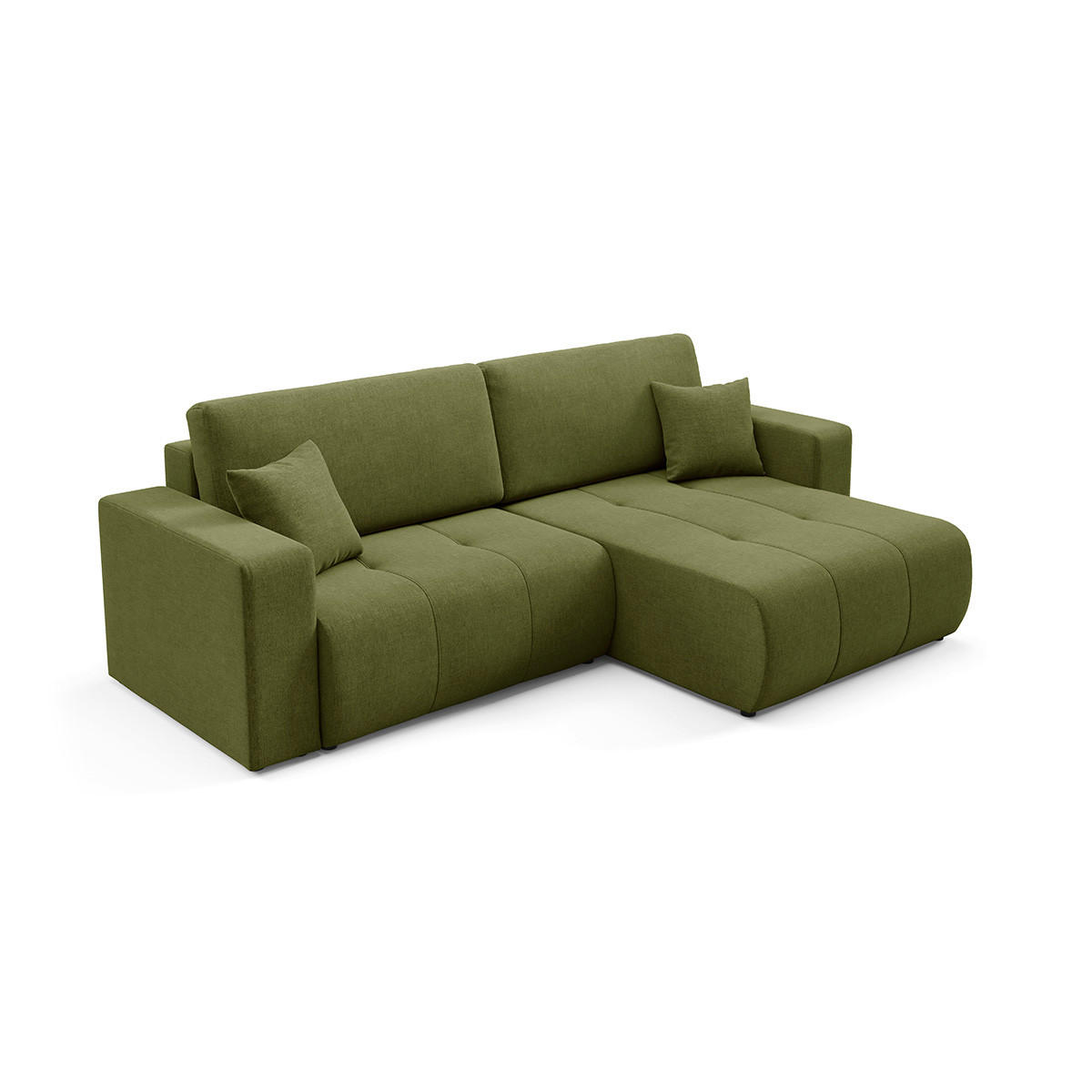 ECKSOFA Giulia 3 Sitzplätze Grün - Grün, Holz (244/149cm) - Petits-meubles