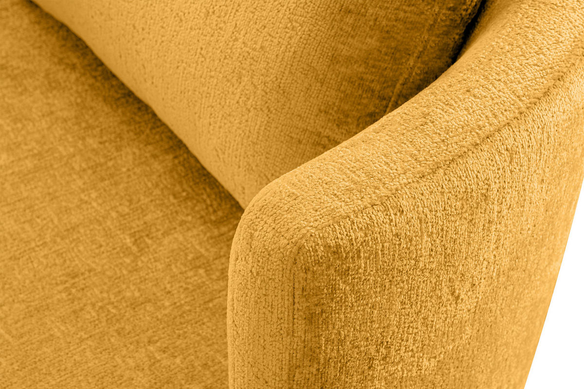 DREHSESSEL RAGGI 360° Drehfunktion mit inklusive dekorativem Kissen, Senfgelb - Hellgelb, Textil (92/75/94cm) - KONSIMO®