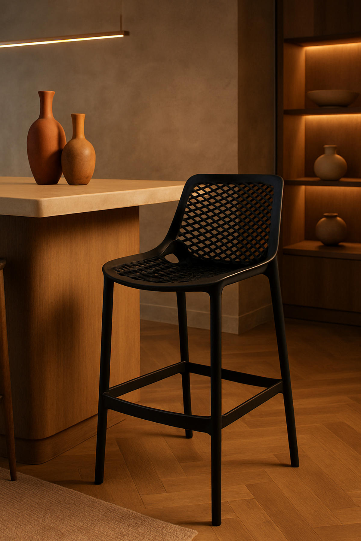 BARHOCKER 2er Set Aero schwarz - Schwarz, Kunststoff (45/105/53cm) - TPFLiving
