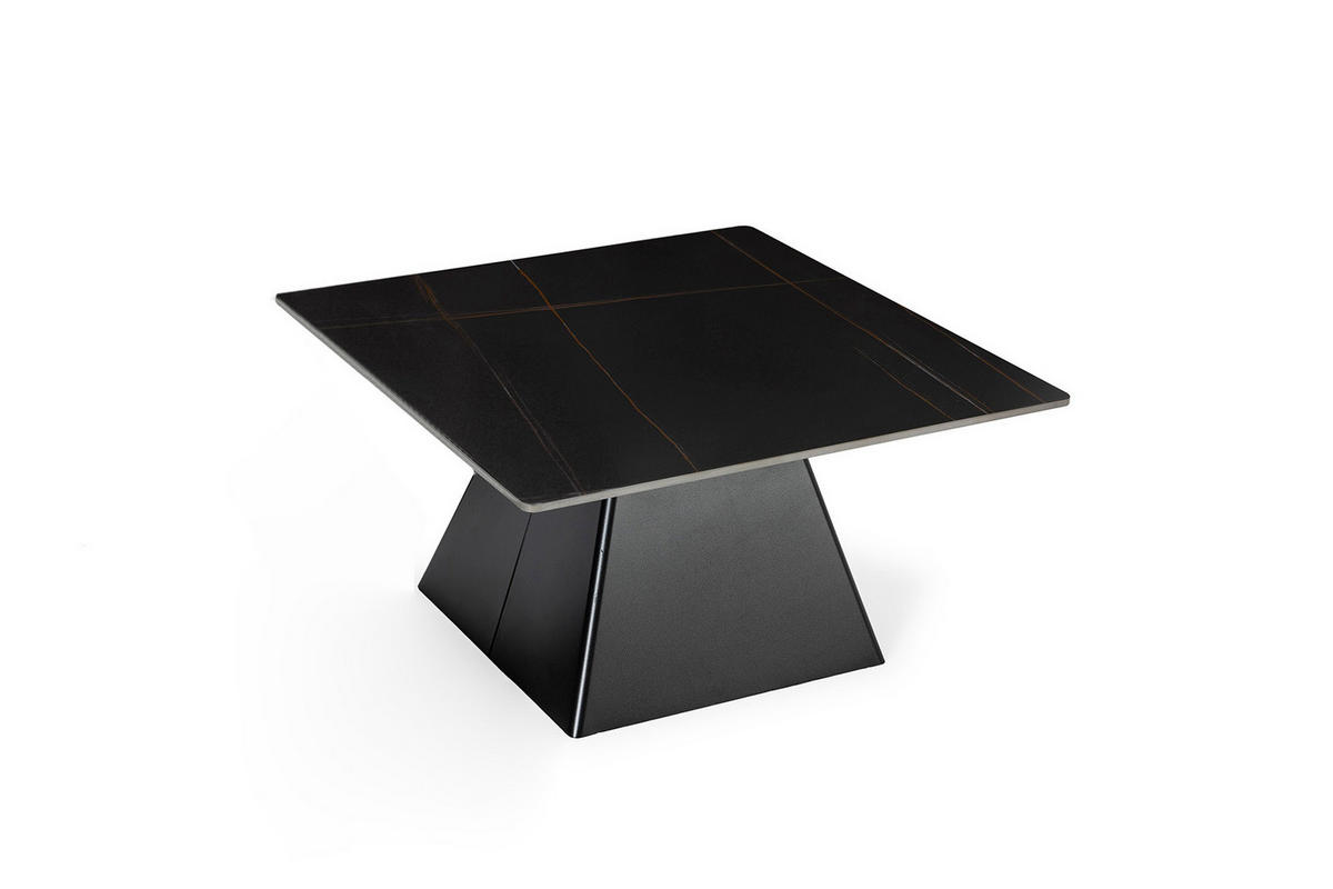 COUCHTISCH Merve Schwarz 80/80/43 cm - Schwarz, Stein (80/80/43cm) - Drawer