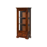 VITRINE Akazie 72x40x155 nougat lackiert OXFORD #527 - Dunkelbraun, Holz (72/155/40cm) - Massivmoebel24