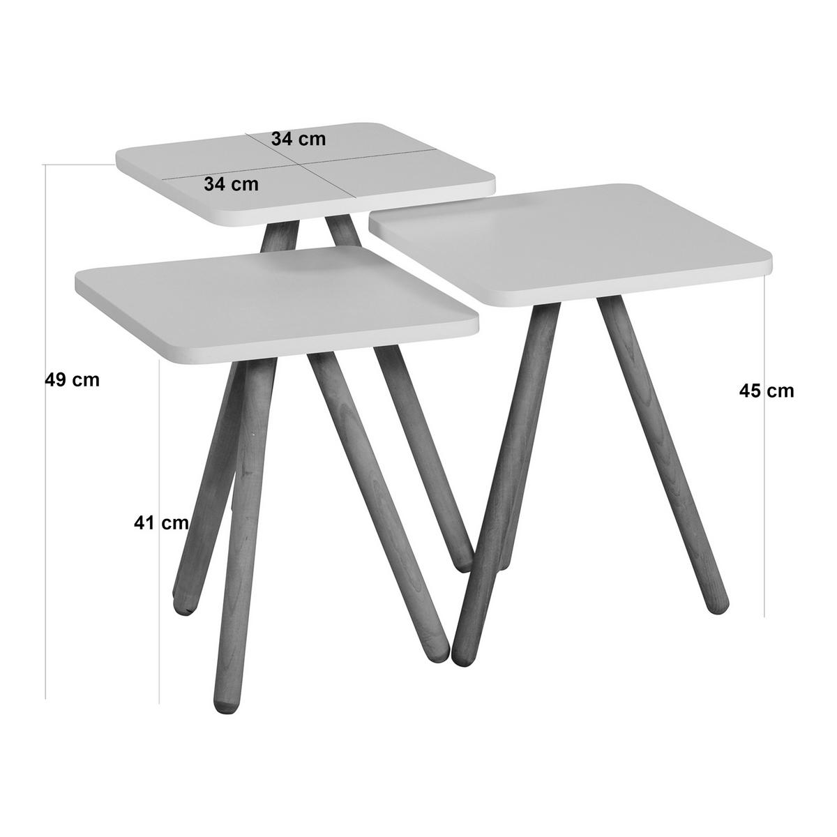 SATZTISCH Hobro 3-tlg. 34/34/49 - Rosa, Holzwerkstoff (34/34/49cm) - [en.casa]