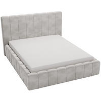 DOPPELBETT mit Bettkasten 200x200 Porto, Lattenrost, Hellgrau - Hellgrau, Holz/Textil (200/200cm) - Emporius