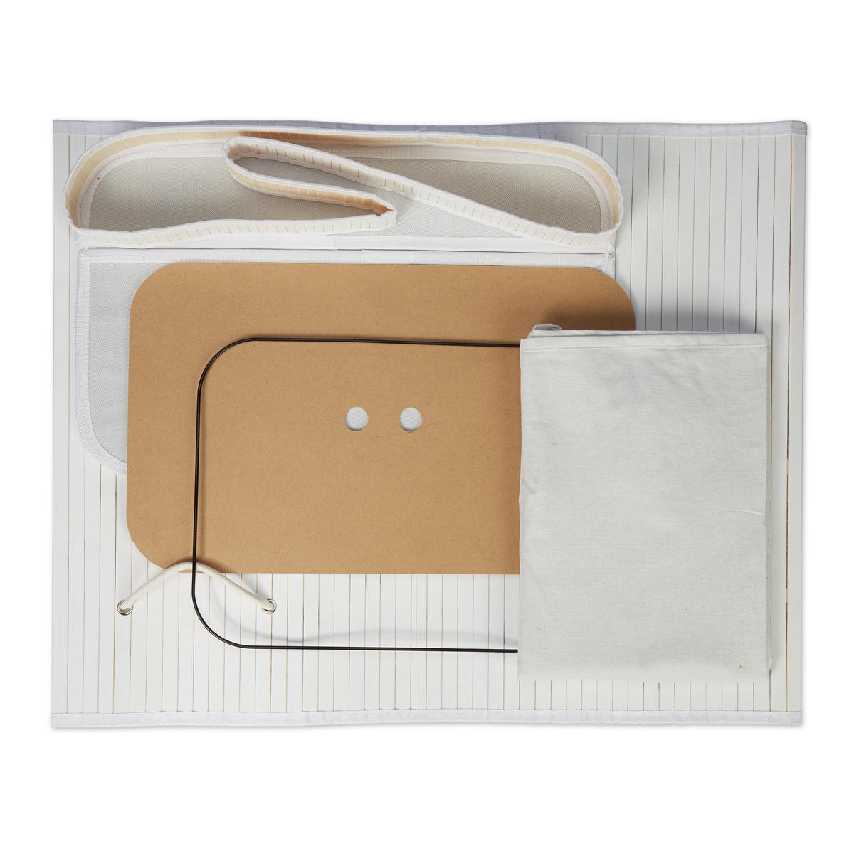 WÄSCHEKORB - Weiß, Holz/Textil (55/63/35cm) - Relaxdays