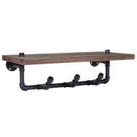 WANDREGAL 16x60x25cm Wandgarderobe Industriedesign Braun - Dunkelbraun, Metall (60/16/25cm) - BERLINLODGE