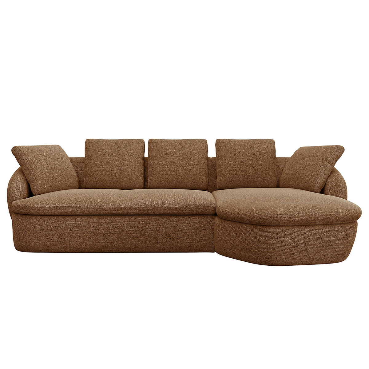 ECKSOFA mit Longchair - Beige/Schwarz, Kunststoff/Textil (276/146cm) - home24