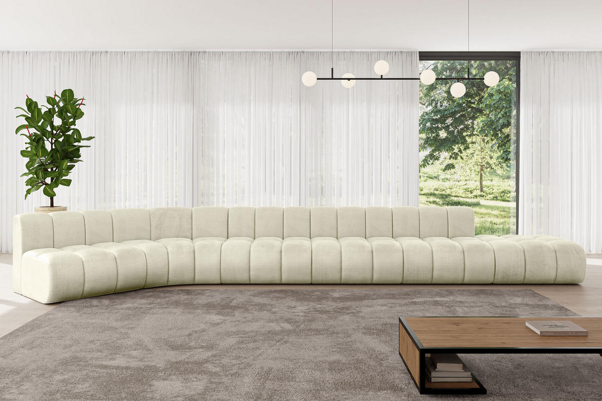 ECKSOFA modulares Sofa Brilo-L3 - 562x174x70 cm Beige - Beige, Holzwerkstoff/Textil (562/174cm) - ALTDECOR