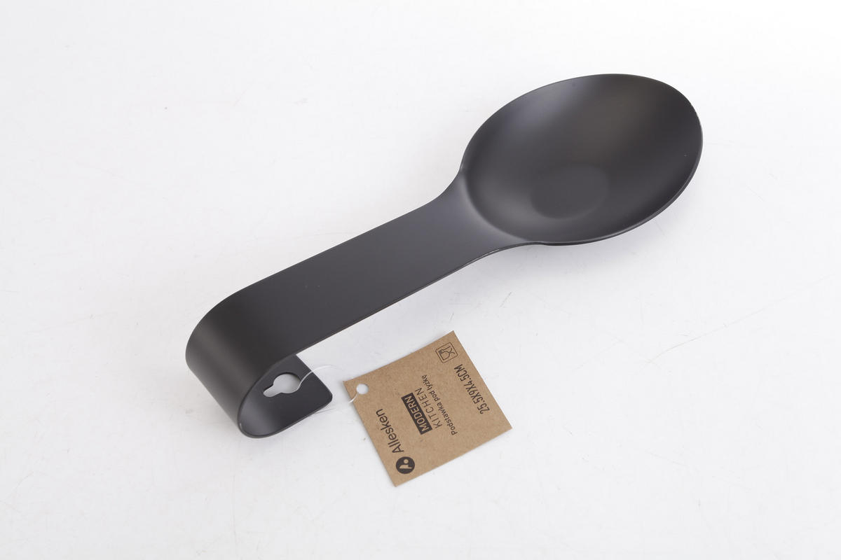 LÖFFELABLAGE Modern Kitchen Schwarz 25.5/9/4.5 cm Metall - Schwarz, Metall (9/4.5/25.5cm) - Mondex