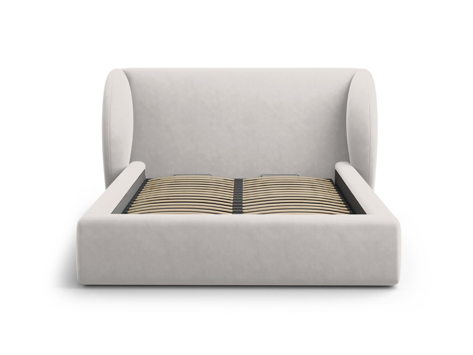 BETT mit Bettkasten und Kopfteil Miley aus Samt silber 140x200cm - Silberfarben, Textil (140/200cm) - Micadoni