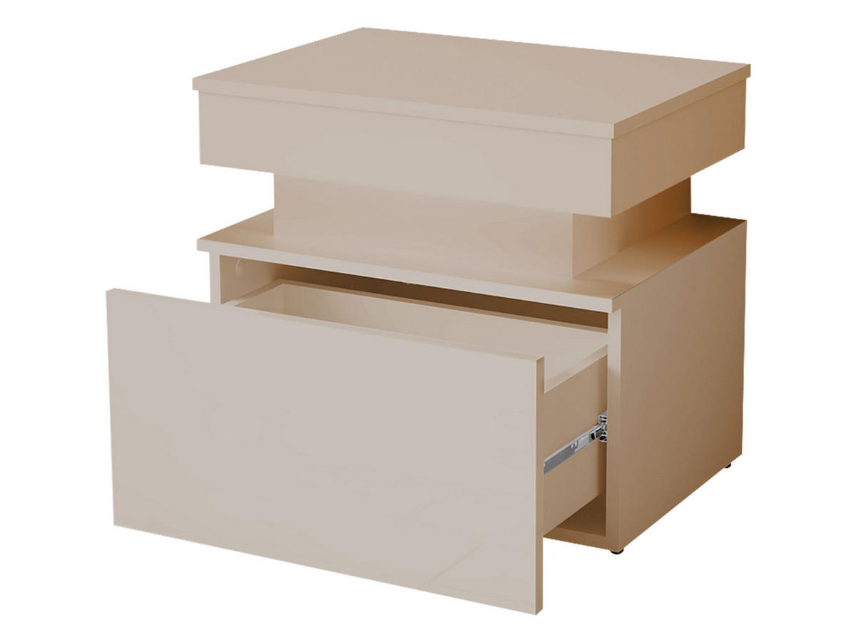 NACHTTISCH 1S Glossa Bis - Sandfarben, Holzwerkstoff/Kunststoff (55/51/39cm) - MIRJAN24