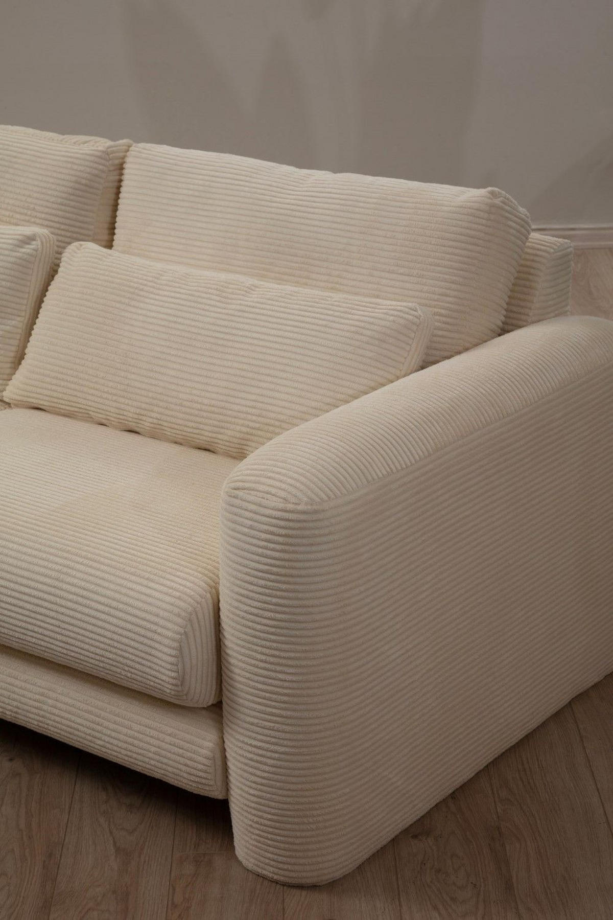 ECKSOFA mit losen Rückenkissen - Beige/Schwarz, Holz/Kunststoff (290/165cm) - myHomelando