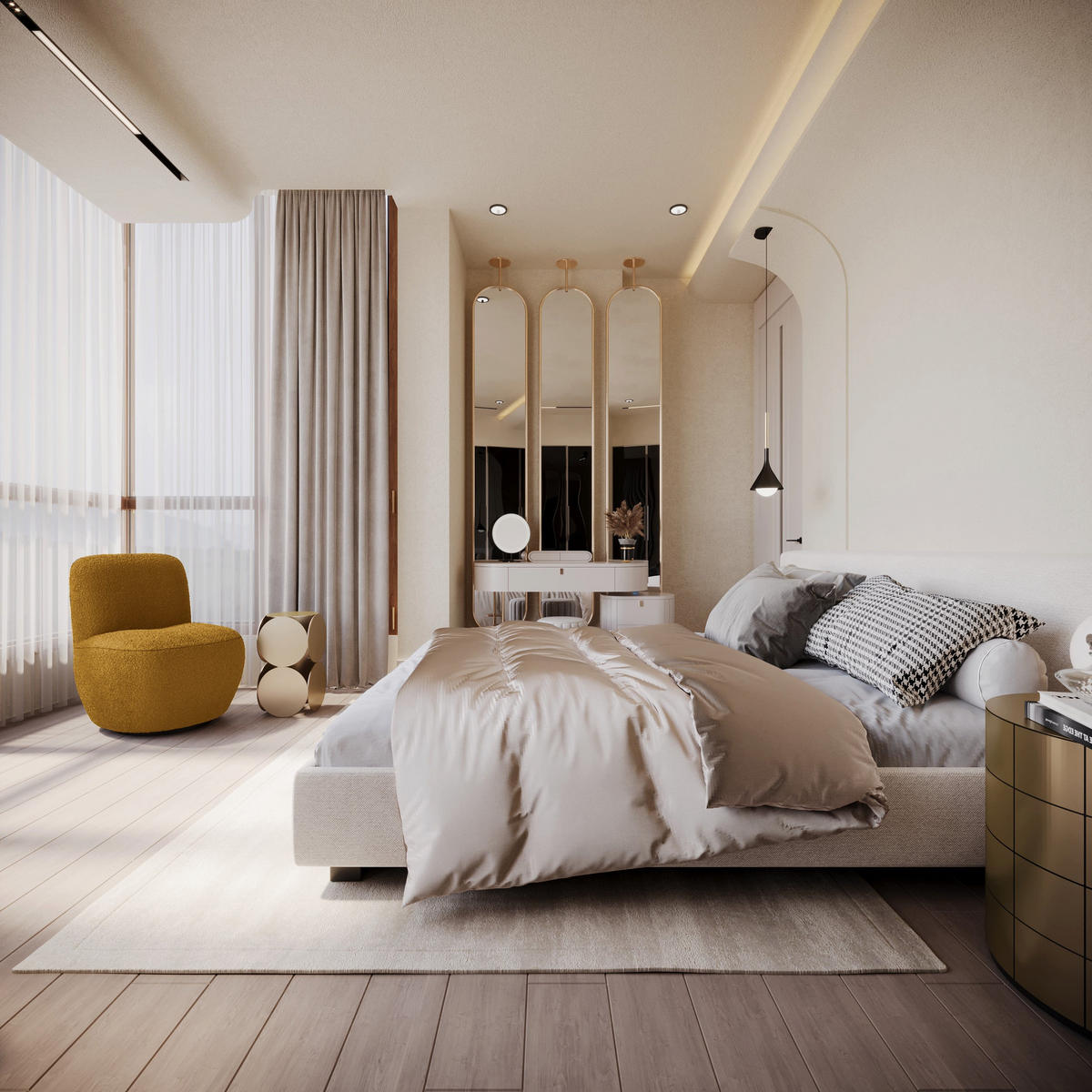 DREHSESSEL Stoff Bouclé senfgelb - Dunkelgelb, Textil (64/77/68cm) - Sia Home