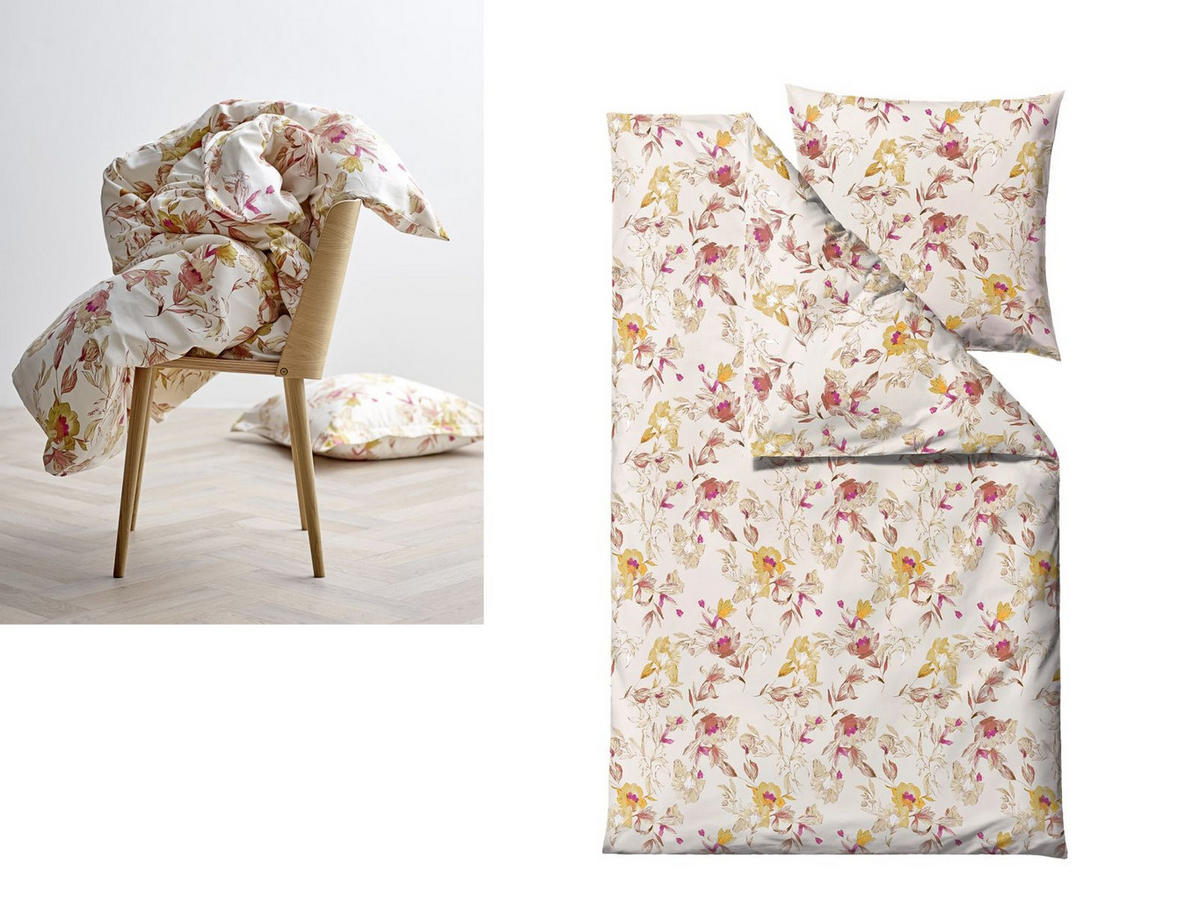 BETTWÄSCHE Flower Burst creme 135/200 cm Bio-Baumwolle - Creme, Textil (135/200cm) - Södahl