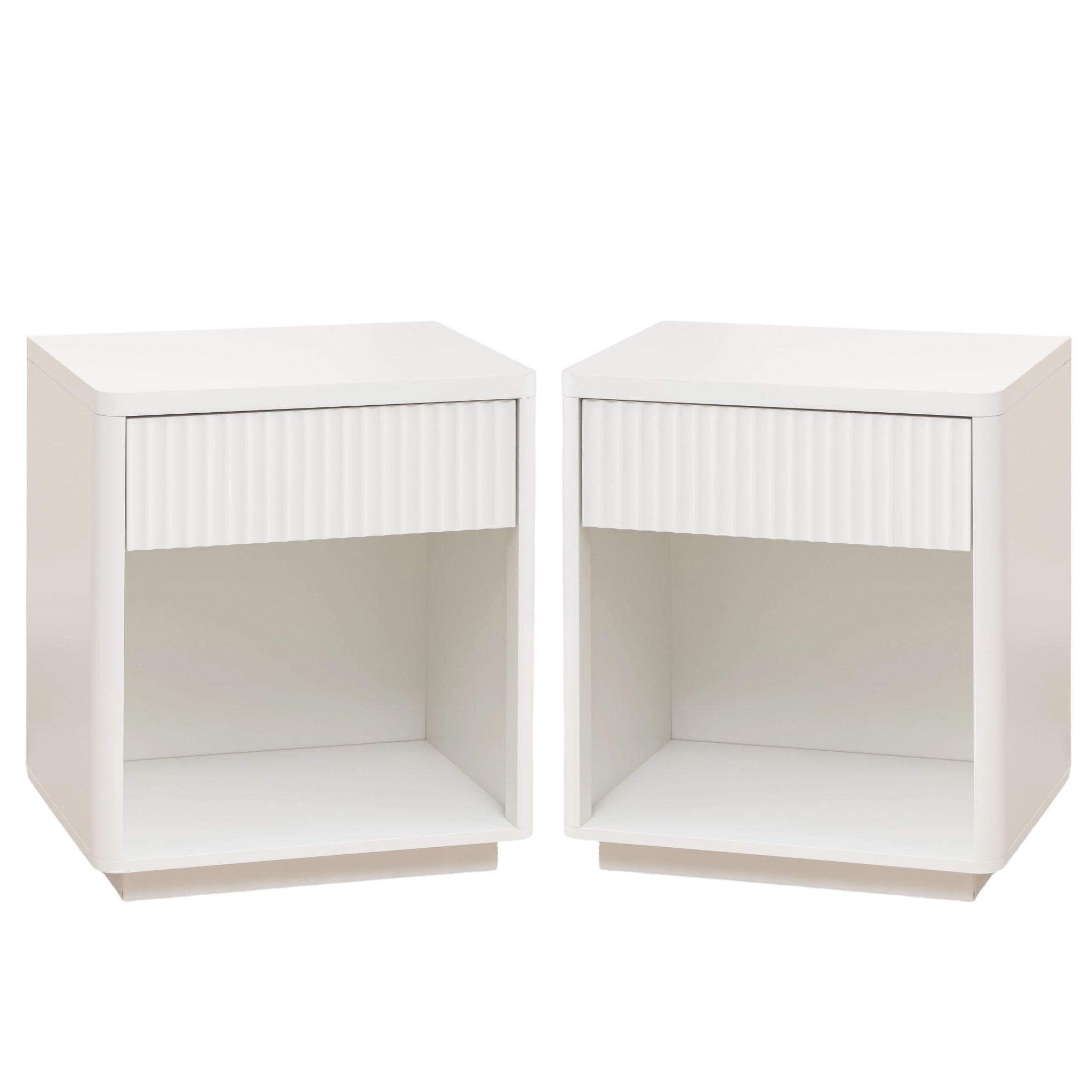 NACHTTISCH Weiß 55/40/63 cm 2er-Set - Weiß, Holz (55/63.5/40cm) - PANGIVO