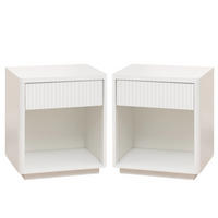 NACHTTISCH Weiß 55/40/63 cm 2er-Set - Weiß, Holz (55/63.5/40cm) - PANGIVO