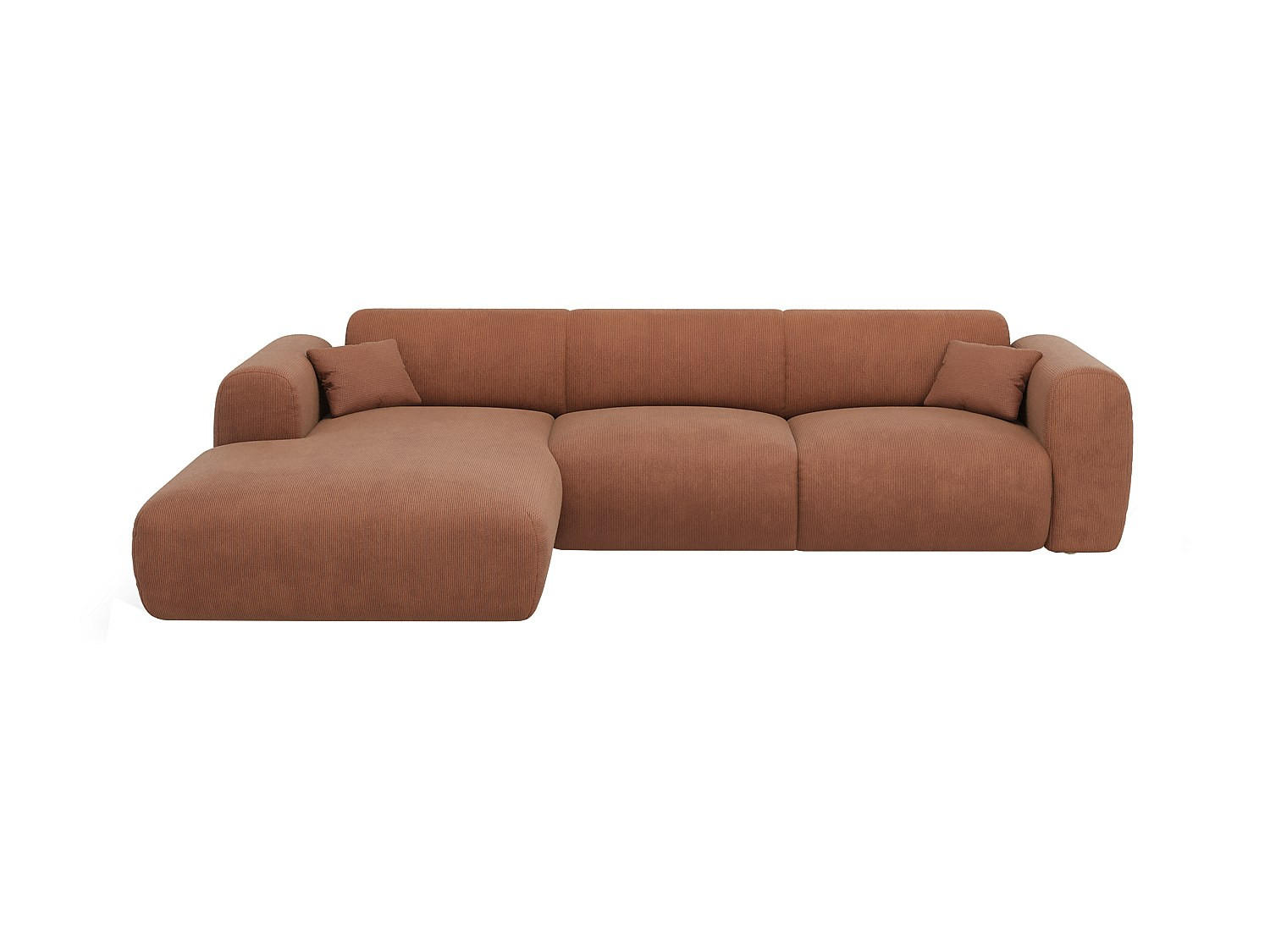 SOFA - 5 Personen - samt - terracotta Pogni - Terracotta, Textil (280/165cm) - Vente-Unique