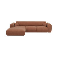 SOFA - 5 Personen - samt - terracotta Pogni - Terracotta, Textil (280/165cm) - Vente-Unique