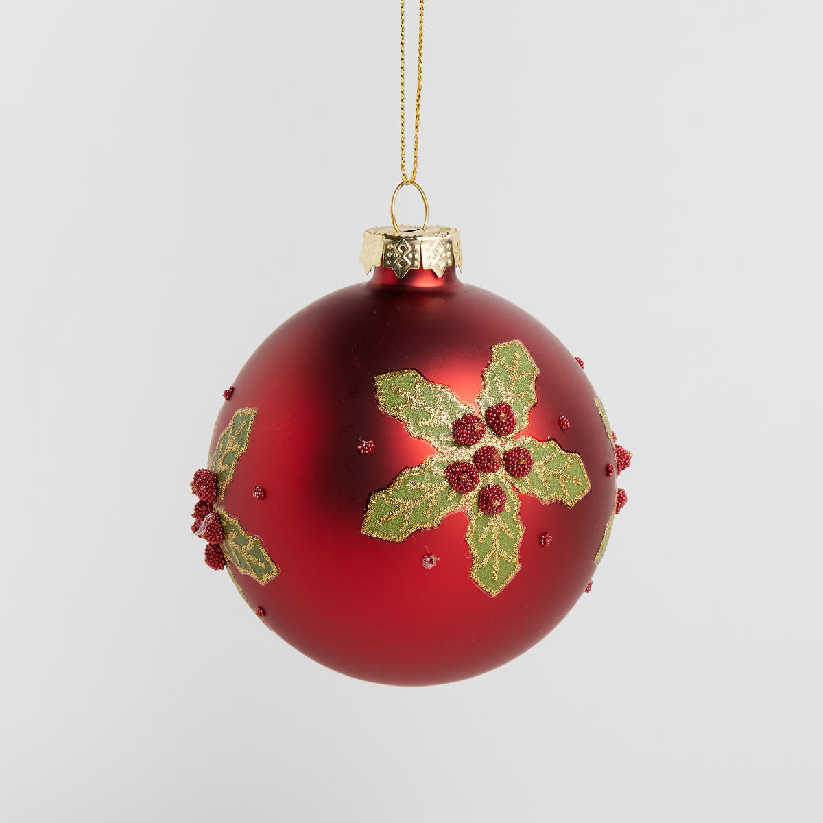 WEIHNACHTSKUGEL Glas HOLLINI, Ø80 mm, Rot, Christbaumkugeln, Weihnachtsdeko Xmas, Christmas Deko - Rot, Glas (8/8/8cm) - home&you