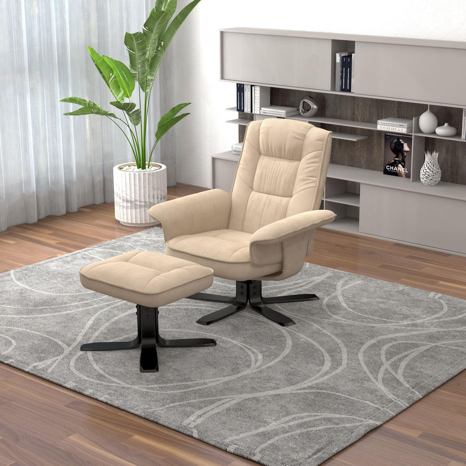 RELAXSESSEL CHARLY - Beige/Schwarz, Textil (76/87/61cm) - IDIMEX