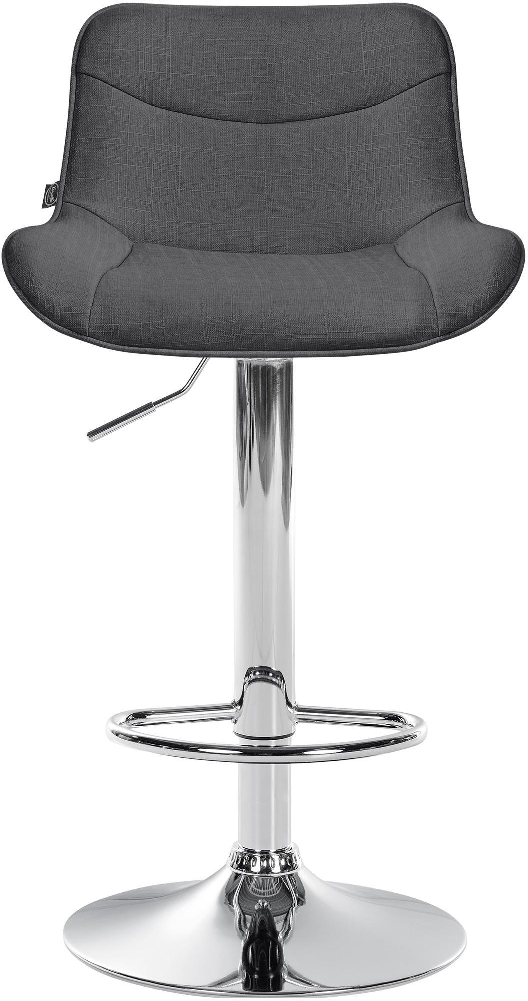 BARHOCKER Stoff dunkelgrau - Chromfarben/Dunkelgrau, Textil/Metall (49/85/51cm) - CLP