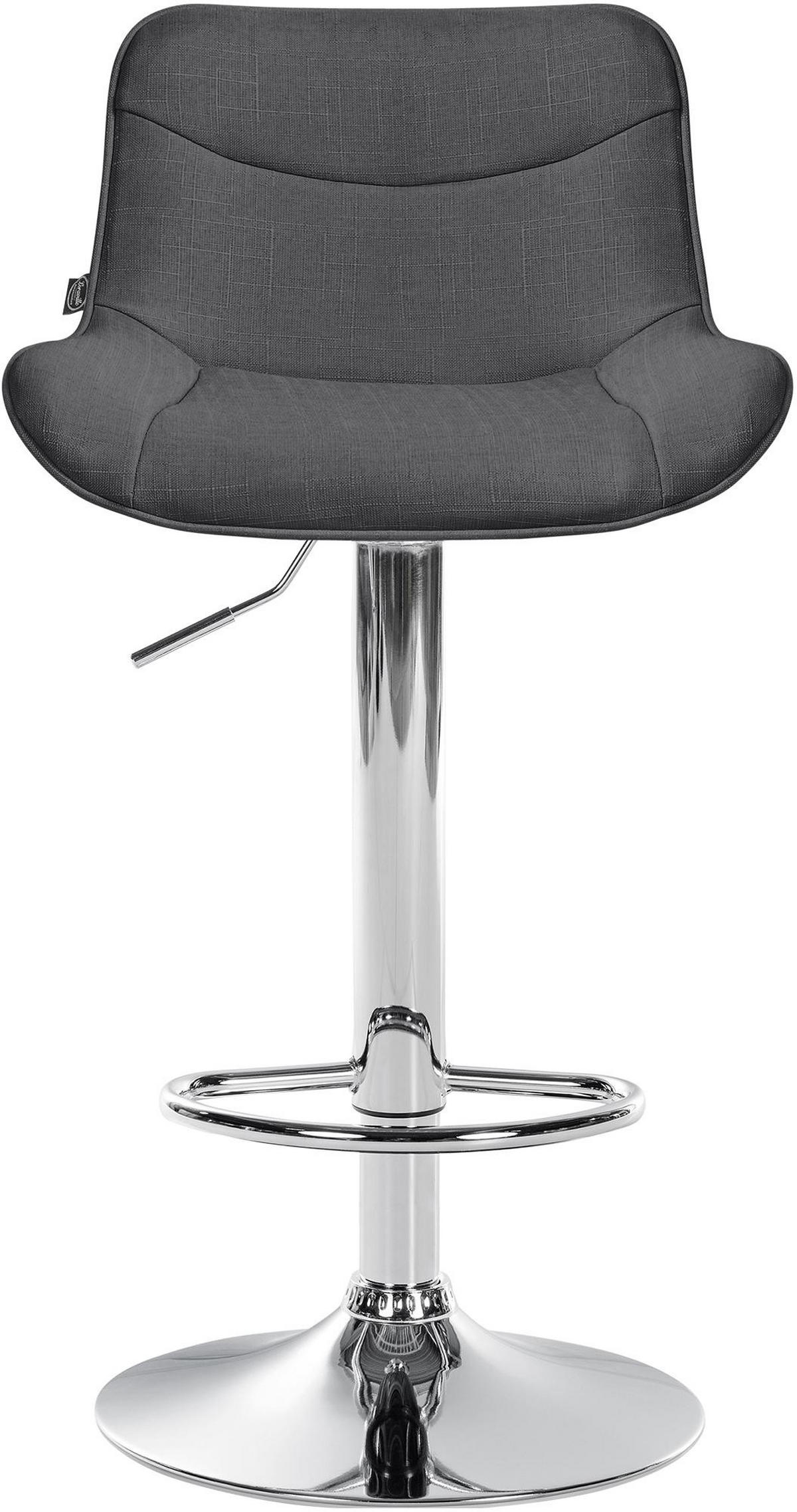 BARHOCKER 2er Set Stoff dunkelgrau - Chromfarben/Dunkelgrau, Textil/Metall (49/85/51cm) - CLP