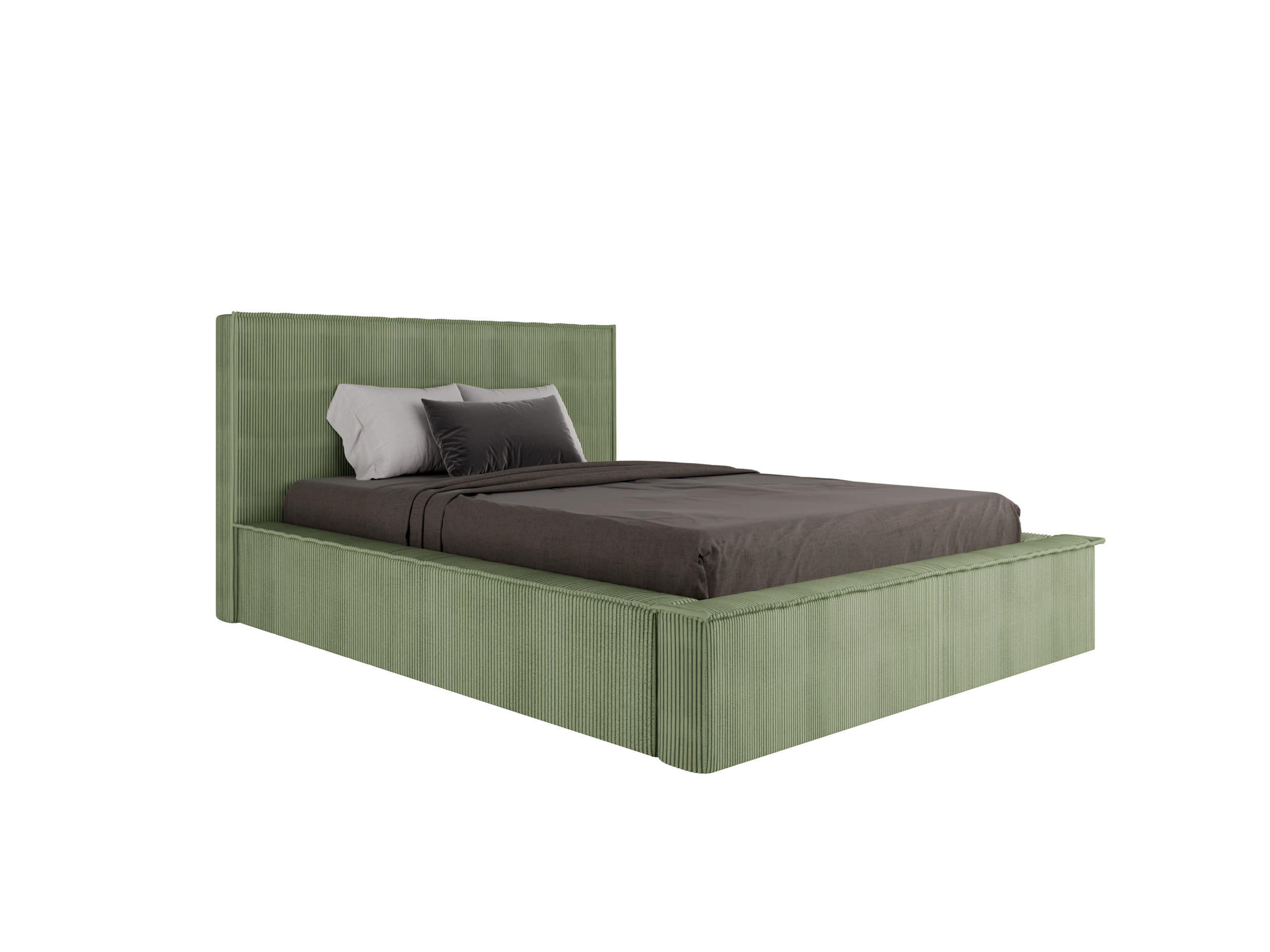 POLSTERBETT SANA 140x200cm Elegantes Polsterbett für modernen Wohnstil , ohne matratze, Grün - Grün, Holz (140/200cm) - Panda Möbel