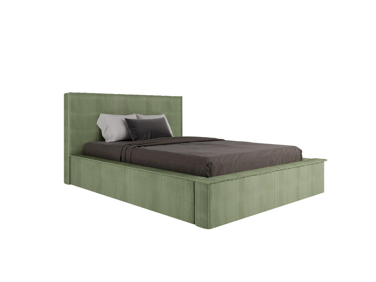 POLSTERBETT SANA 140x200cm Elegantes Polsterbett für modernen Wohnstil , ohne matratze, Grün - Grün, Holz (140/200cm) - Panda Möbel
