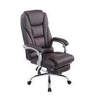 CHEFSESSEL Lederlook braun - Chromfarben/Braun, Textil/Metall (68/118/64cm) - CLP