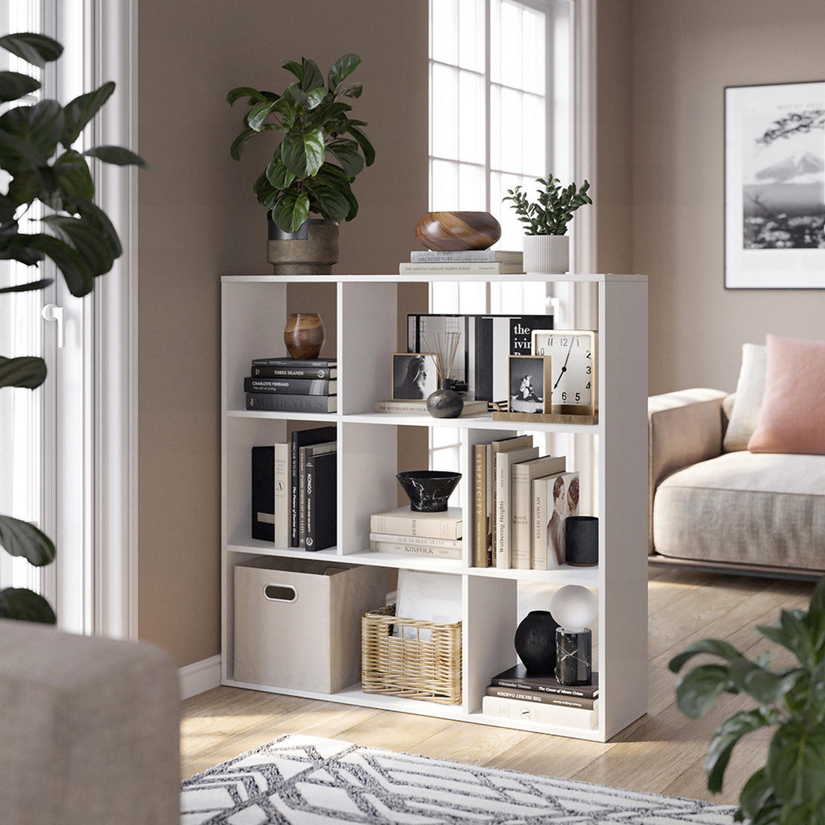 RAUMTEILER Nove Weiß 107.2 x 107.8 cm 7 Fächer - Weiß, Holzwerkstoff (107.2/107.8/29cm) - Vicco