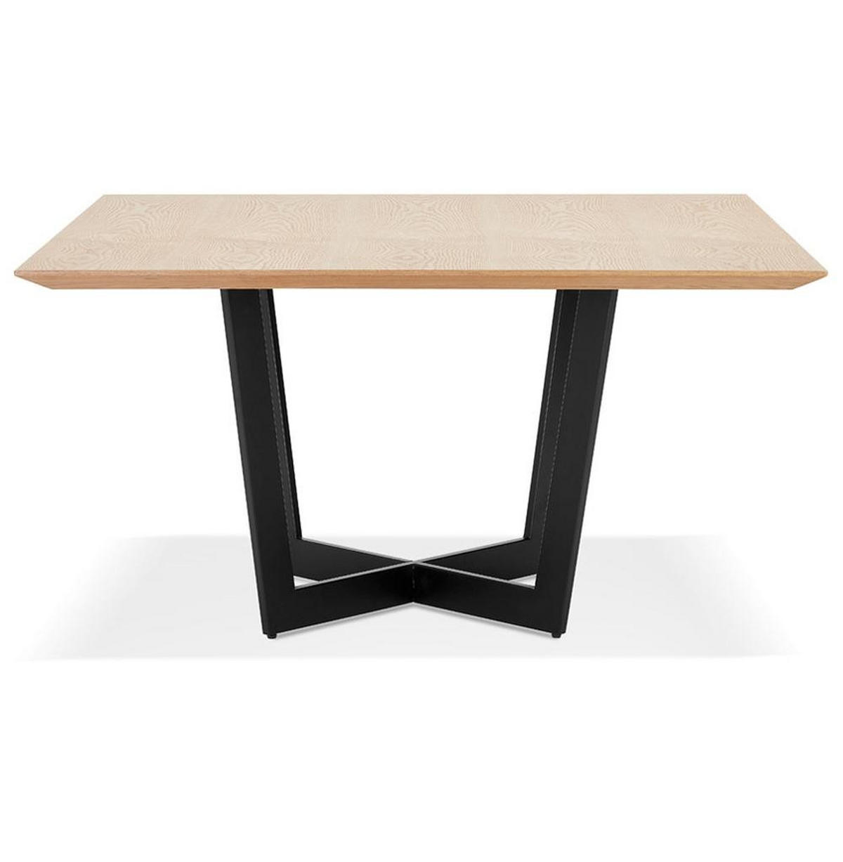 ESSTISCH Quadratisch Holz Metallgestell Designer ZERANI, Beige 140x140x76,5 cm - Beige/Schwarz, Holz/Metall (140/140/77cm) - KADIMA DESIGN