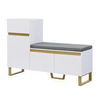 SCHUHSCHRANK DE-37673 120/35/85 cm mit Sitzbank Weiß - Weiß, Holzwerkstoff (120/85/35cm) - ComfortXL