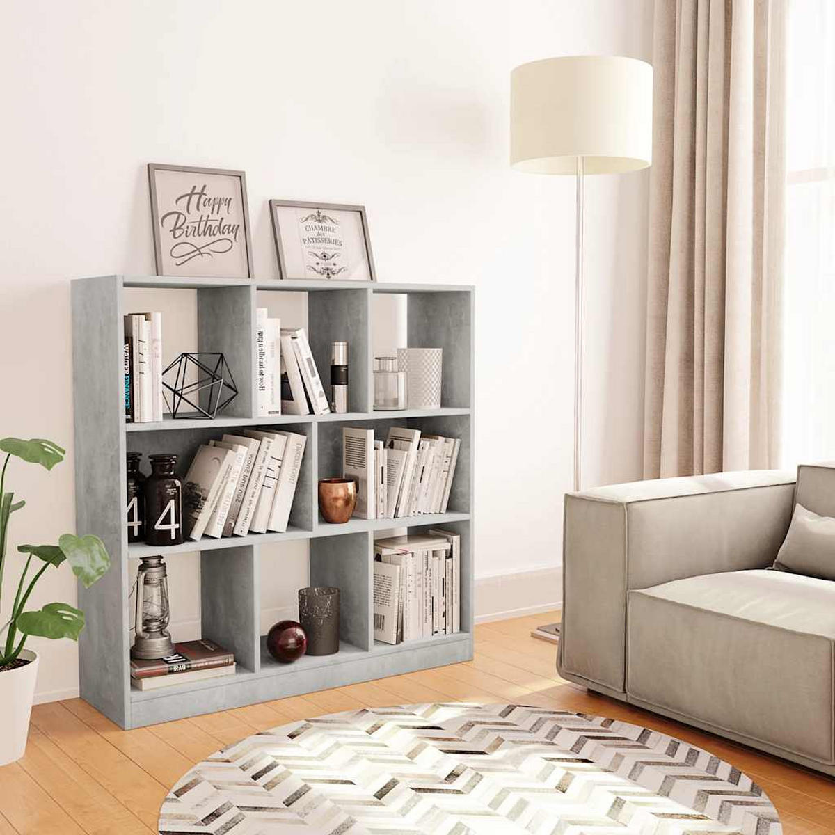 BÜCHERREGAL Betongrau 97,5/29,5/100 Cm Holzwerkstoff - Grau, Holzwerkstoff (29.5/100/97.5cm) - vidaXL