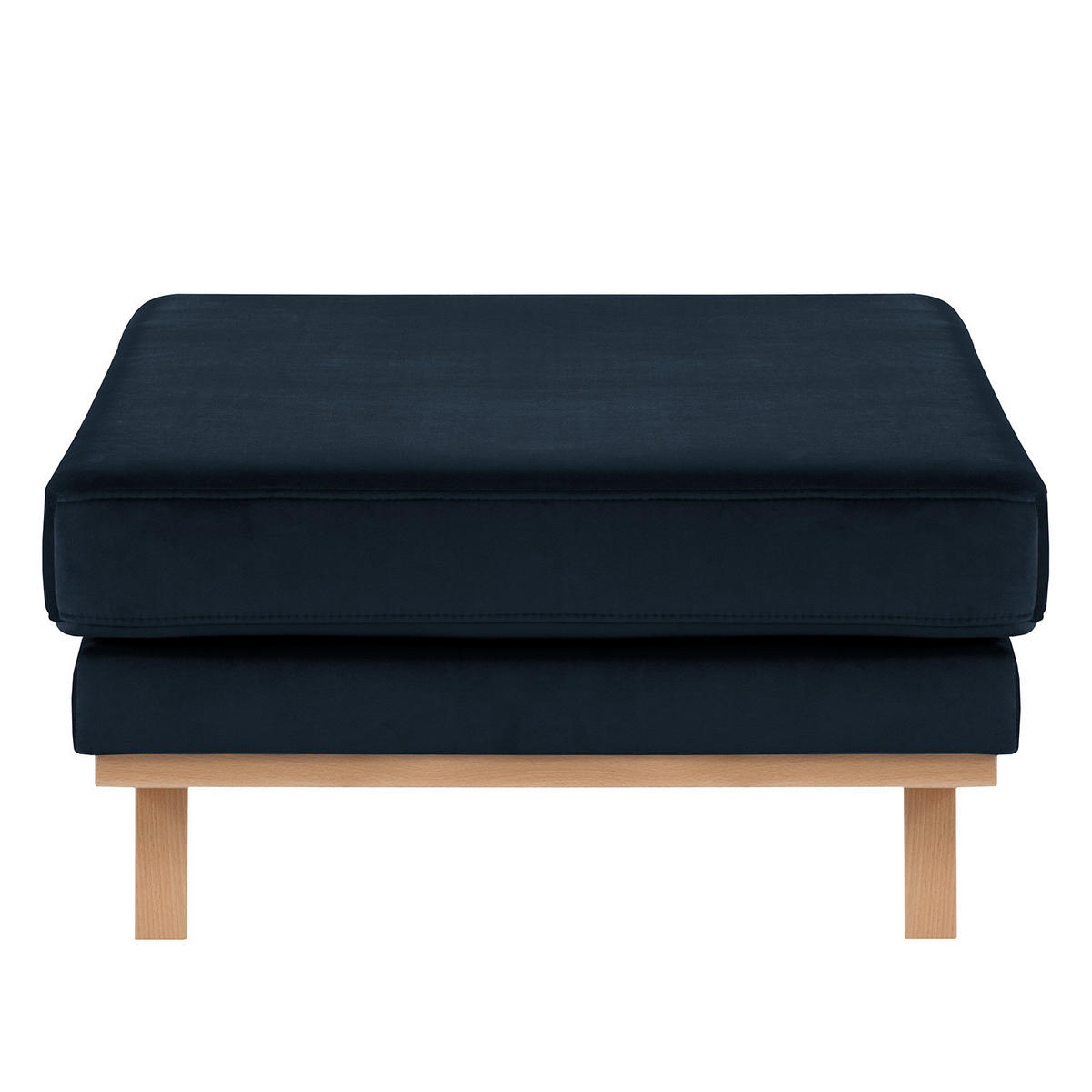 HOCKERBANK - Buchefarben/Dunkelblau, Buchenholz/Textil (180/43/81cm) - home24