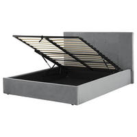 POLSTERBETT 160/200cm Hellgrau Lorient - Hellgrau, Textil (160/200cm) - Beliani