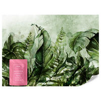 FOTOTAPETE für Wohnzimmer Grüne Blätter auf Beton 150x105 - Schwarz/Grün, Papier (150/105cm) - Muralo