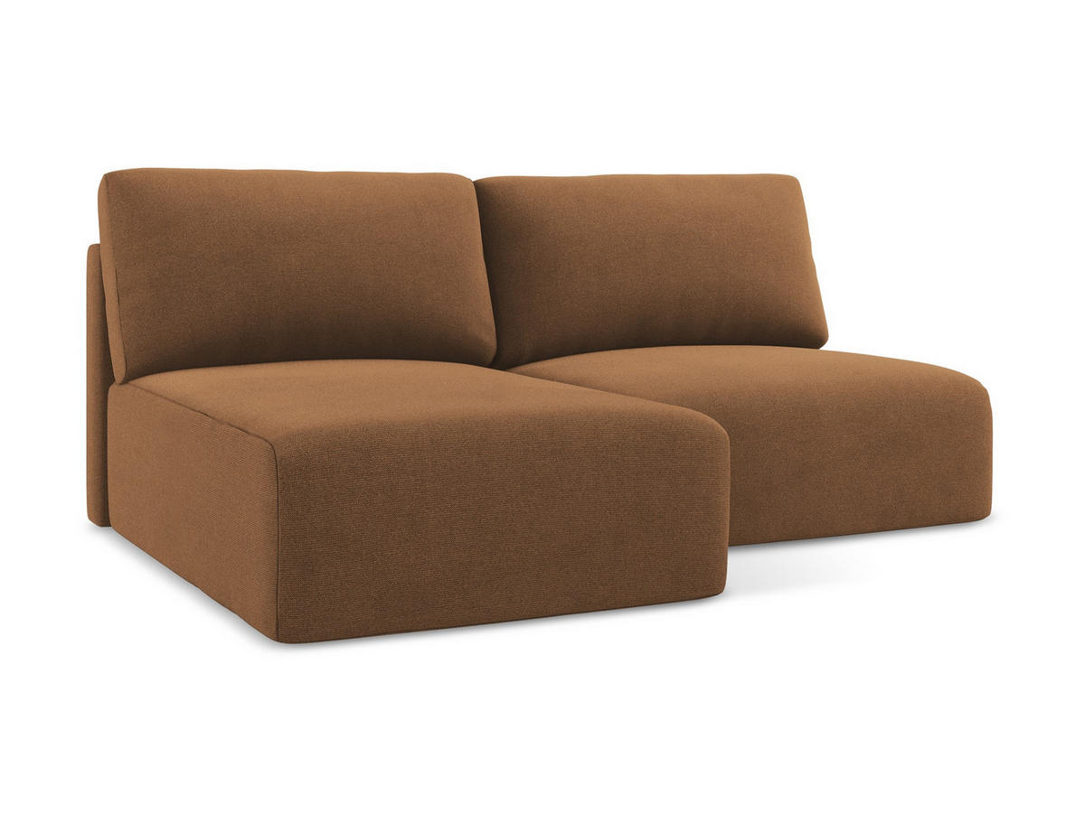 ECKSOFA mit Schlaffunktion links Strukturstoff Stoff Orange - Beige/Terra cotta, Kunststoff/Textil (149/210cm) - Makamii