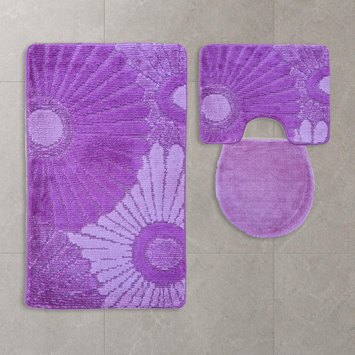 BADEMATTE Set 3 tlg LILA - Lila, Textil (60/100cm) - ROLFNERS
