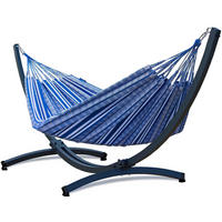HÄNGEMATTE mit Gestell, 2 Personen, XXL, Tytan Rahmen bis 350 kg, Metall, Pereira Blau, einfache Montage - Blau, Metall (370/130/120cm) - Potenza
