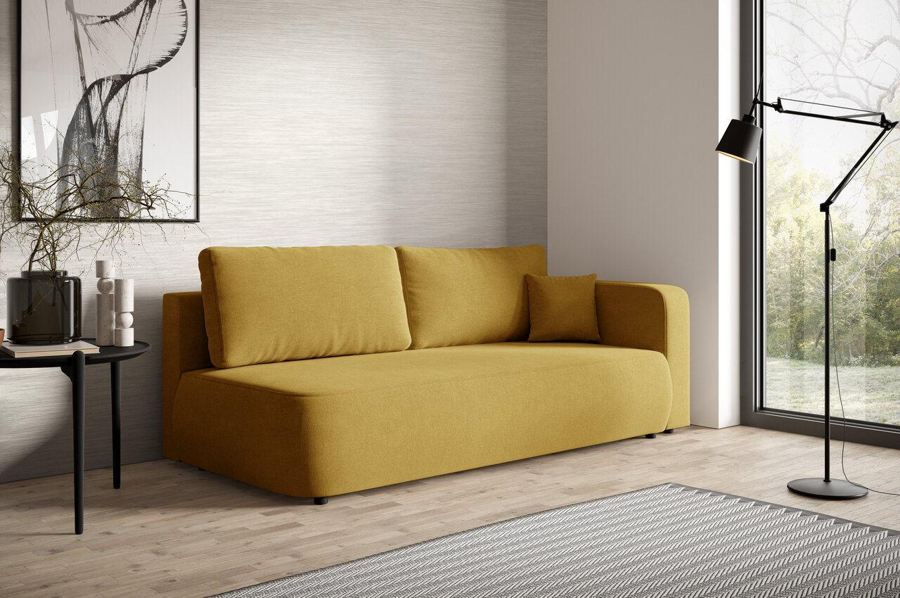 SCHLAFSOFA mit Bettkasten Gelb - Gelb/Schwarz, Holz/Holzwerkstoff (228/82/106cm) - Furnisell