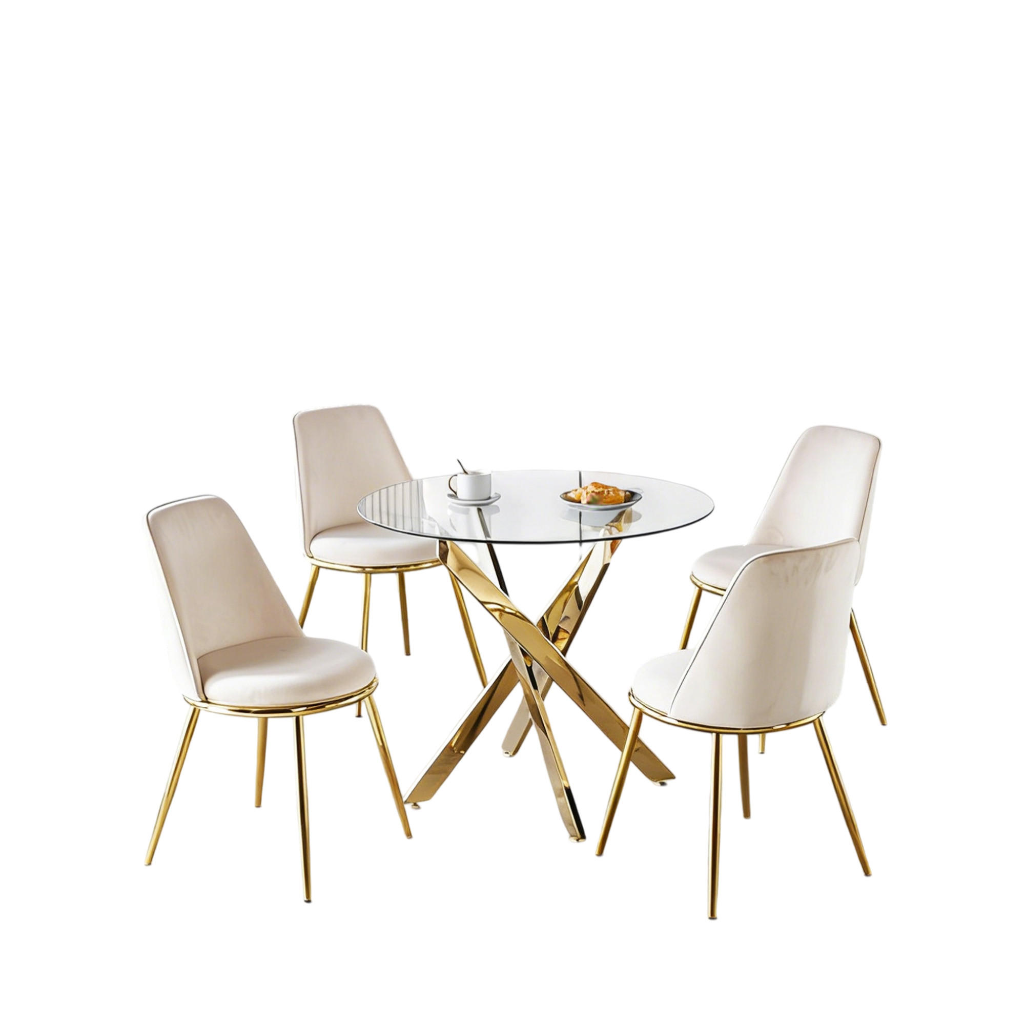 ComfortXL Essgruppe Creme 80x75x80 cm