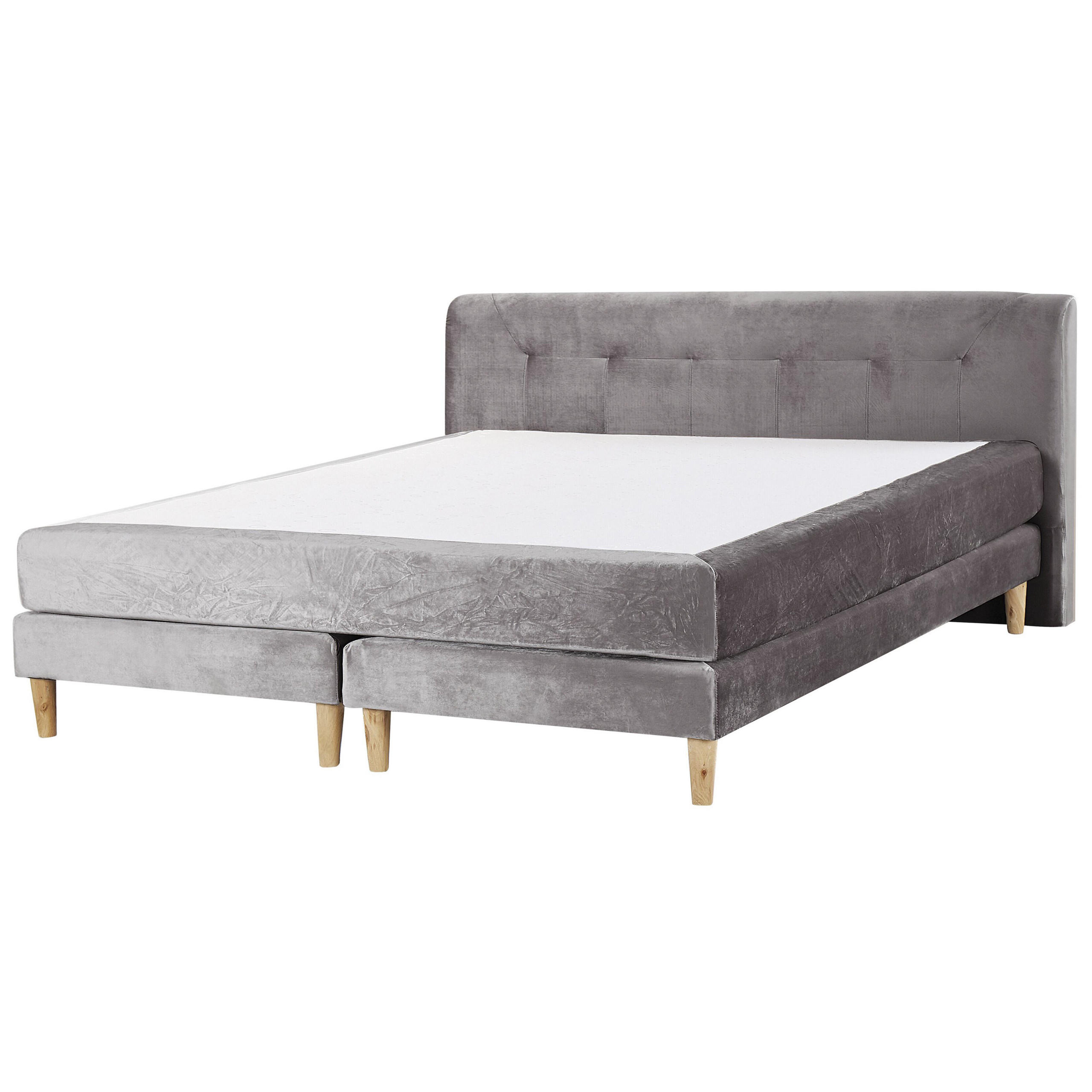 BOXSPRINGBETT 180/200cm Grau Marquise - Grau, Textil (180/200cm) - Beliani