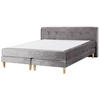 BOXSPRINGBETT 180/200cm Grau Marquise - Grau, Textil (180/200cm) - Beliani