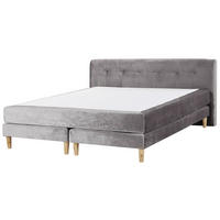 BOXSPRINGBETT 180/200cm Grau Marquise - Grau, Textil (180/200cm) - Beliani