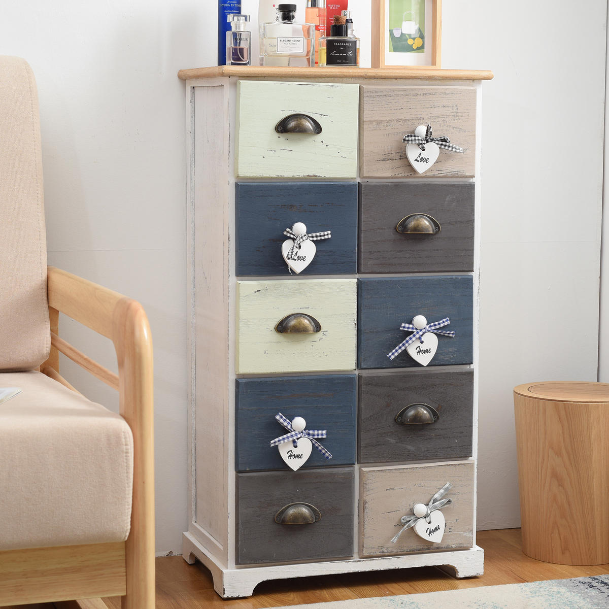 KOMMODE Mehrfarbig 30/48/88 cm - Multicolor, Holz (30/88/48cm) - Mobili Rebecca