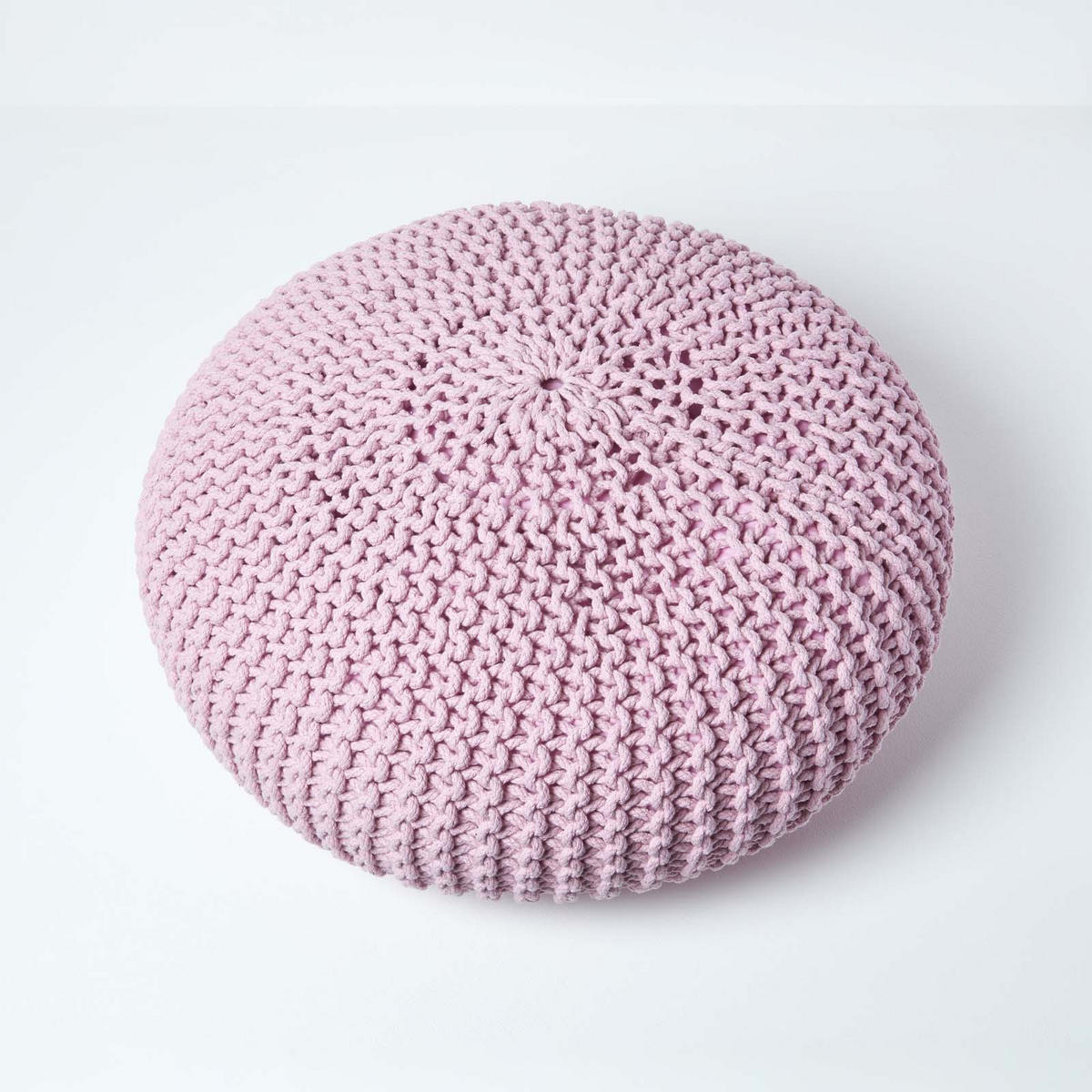 STRICK-POUF rosa, Bodenkissen rund 70/70/23 cm - Rosa, Textil (70/23/70cm) - Homescapes