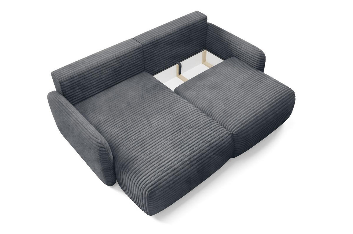 ECKSOFA Simone Mit Schlaffunktion - Anthrazit, Holzwerkstoff/Textil (240/165cm) - Fun Möbel
