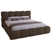 DOPPELBETT 200x200 Lucca mit Bettkasten, Stoff Bouclé, Braun - Braun, Holz/Textil (200/200cm) - Emporius