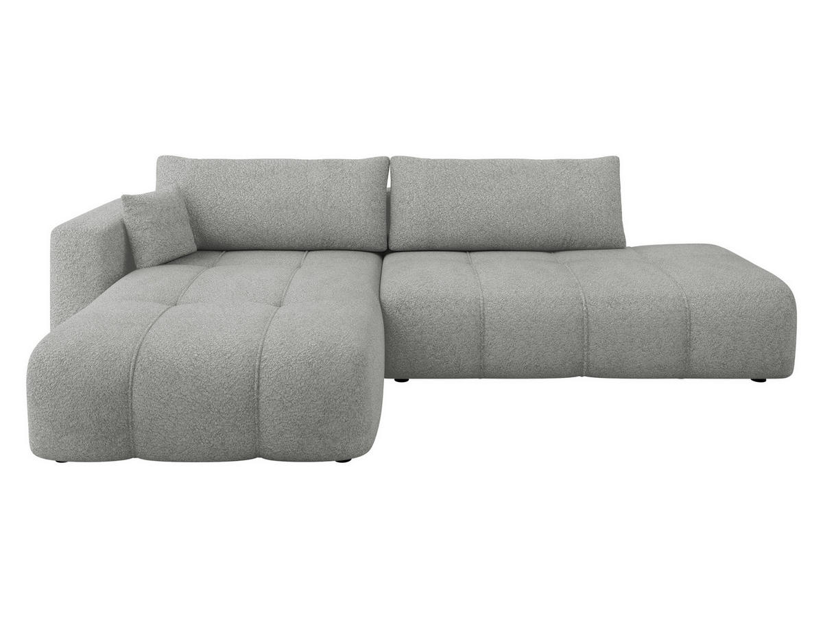 ECKSOFA Furyn O Boucle, Seite: Links - Schwarz/Grau, Holzwerkstoff/Kunststoff (262/145cm) - MIRJAN24