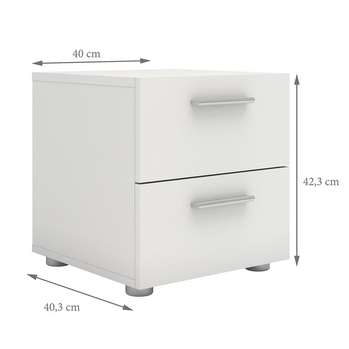 NACHTSCHRANK weiß - Weiß, Holzwerkstoff (40/42/40cm) - ebuy24