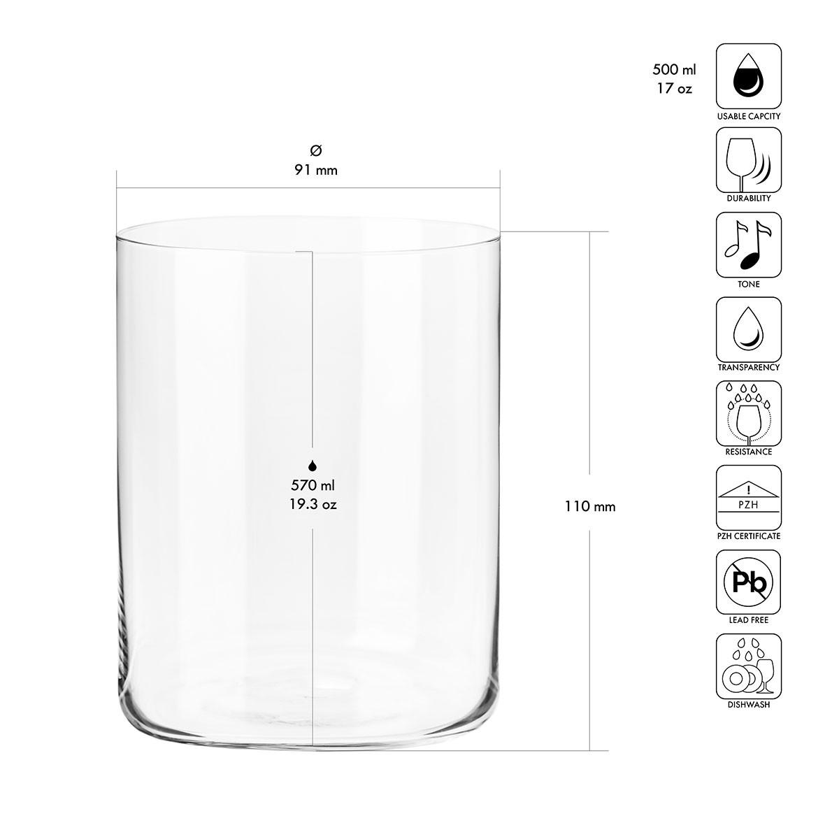 CIDERGLÄSER Mixology, 6er-Set, 500 ml - Transparent, Glas (0.57L) - Krosno Glass